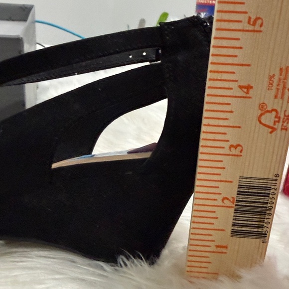 Sun+Stone 2 pair bundle of Black and Navy size 7.5 strap wedge suede shoes  NWT - Picture 2 of 3